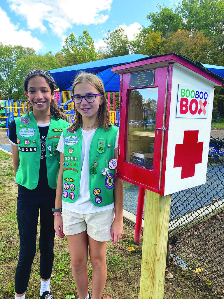 Girl Scouts install boo-boo box at Salmon Brook Park | Granby Drummer